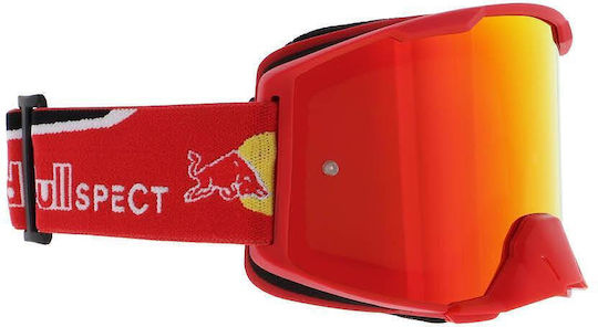 Μάσκα Motocross Spect Red Bull Strive Red Mirror Red