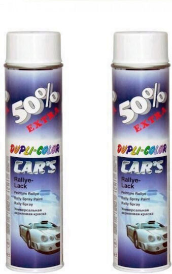 Paket 2 X Dupli-color Glänzendes Weißes Autolackspray Felgen 600 Ml Weiß