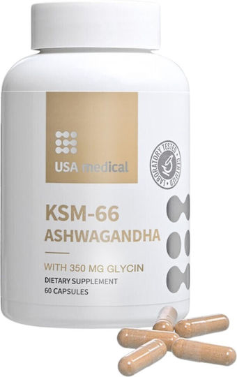 USA Medical KSM-66 Ashwagandha 250мг 60 капси