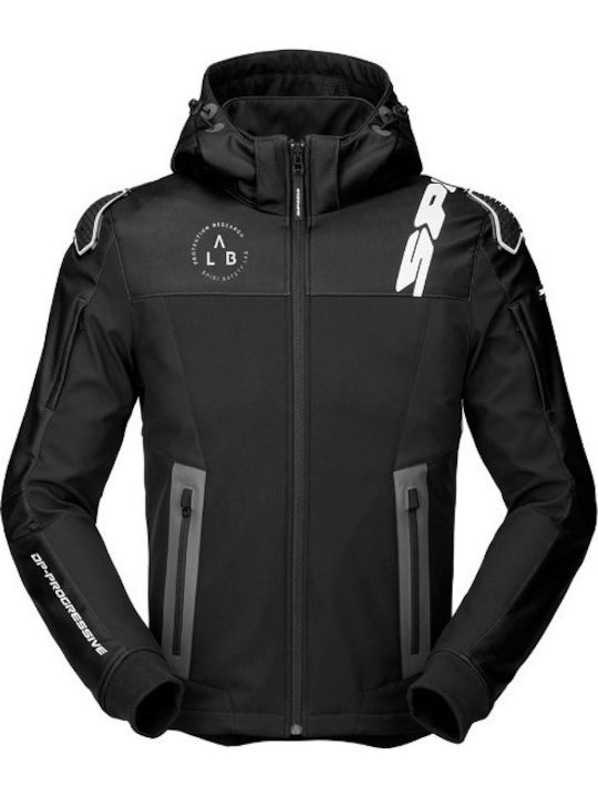 Spidi Motorradlederjacke Schwarz Spidi Hoodie Warrior Winter