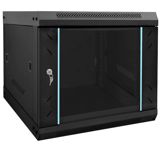vidaXL Wall Mounted Rack Cabinet 53x60x45cm Black 42017652