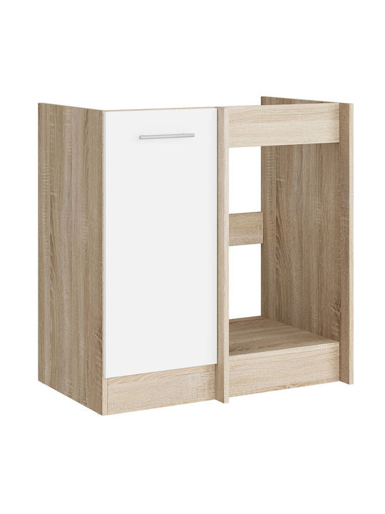 Γωνιακό Ντουλάπι Δαπέδου Sonoma Oak, White 60x46x82εκ.