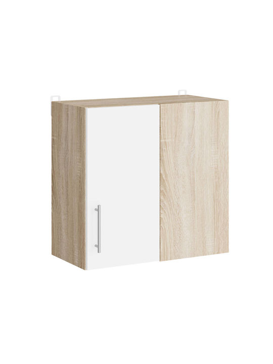 Γωνιακό Ντουλάπι Κρεμαστό Sonoma Oak, White 60x30x58εκ.