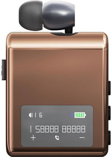 K89 In-ear Bluetooth Handsfree Ακουστικό Πέτου Χρυσό