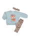 Kinder-Set mit Leggings Winter 3Stück Mint