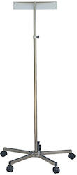 Mobile Stand Lighting Fixtures Adjustable 100-190 Cm Stainless Steel Rod 5 Wheels