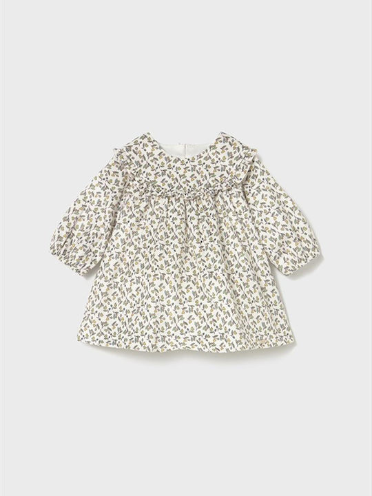 Mayoral Mädchenkleid Langärmelig Samt Farbe Beige