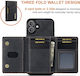 DG.MING Wallet Δερματίνης / Tempered Glass Μαύρο (iPhone 16)