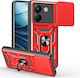 Forcell Umschlag Rückseite Kunststoff / Gehärtetes Glas Rot (Poco M7 Pro)