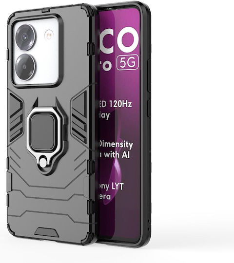 Forcell Back Cover Plastic / Tempered Glass Black (Poco M7 Pro)