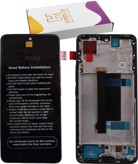 Hyper Fix Οθόνη με Μηχανισμό Αφής και Πλαίσιο για Xiaomi Redmi Note 13 Pro, Poco X6 5G (Μαύρο)