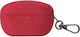 Sony WF-1000XM5 Turned Fur Leather Earphone Case With Hook Red