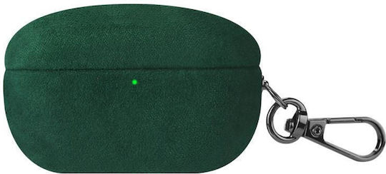 Sony WF-1000XM5 Turned Fur Leather Earphone Case With Hook Green