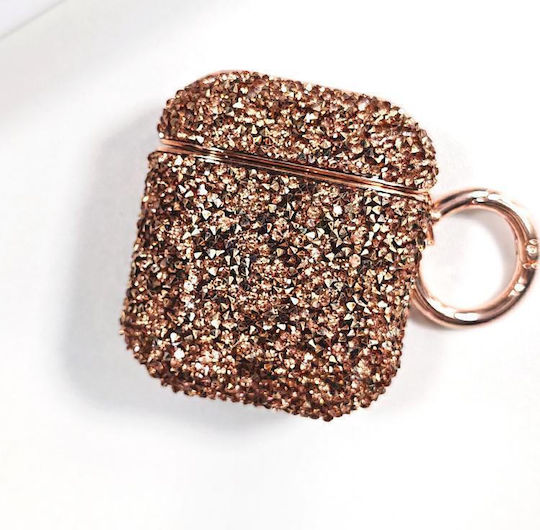 Airpods 2 1 Electroplating Glitter Diamond Wireless Earphone Protective Case Rose Gold