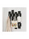 Megapap Wall Hanger Wave Wooden 20 Hooks Black 64x4x4cm