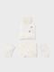 Kids Beanie Set with Scarf & Gloves Knitted Beige 3pcs