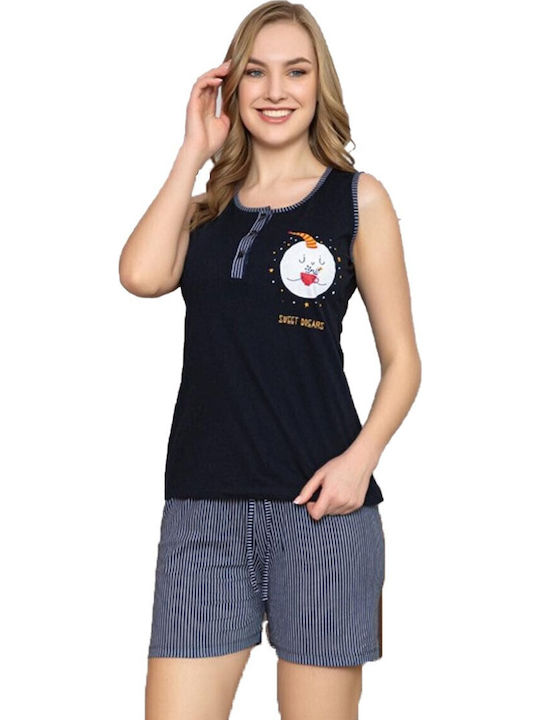 Mirano Homewear Sommer Damen Pyjama-Set Blue