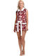 Silk Dream Sommer Damen Pyjama-Set Bordeaux