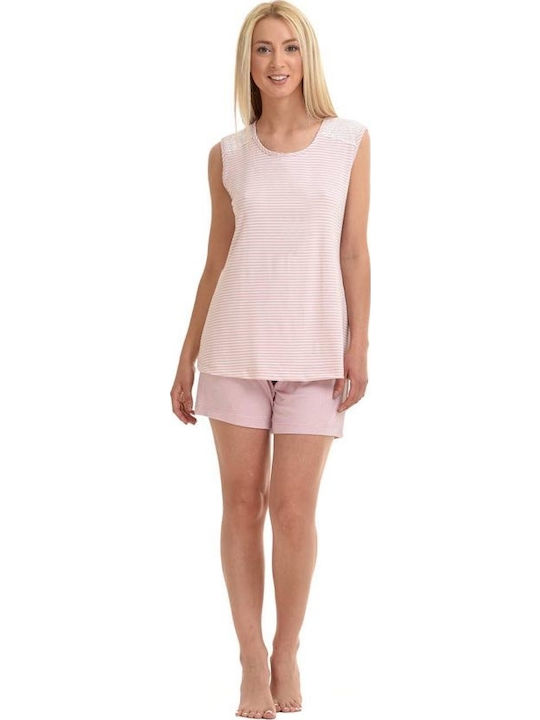 Silk Dream Sommer Damen Pyjama-Set Pink