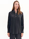 Women's Blouse Long Sleeve with V Neckline Gray