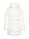 Women's Long Puffer Jacket for Winter with Hood White