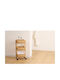 Floor Bathroom Shelf Wooden with 3 Shelves 39.6x30x85.5cm Beige
