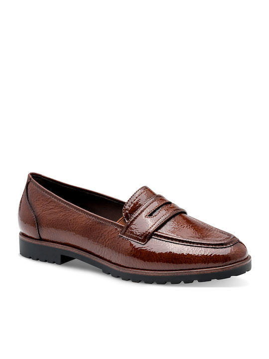Tamaris Patent Leather Women's Loafers in Brown...
