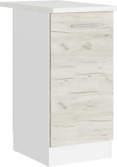 Floor Cabinet with Countertop White, White Craft Oak 40x46x85cm