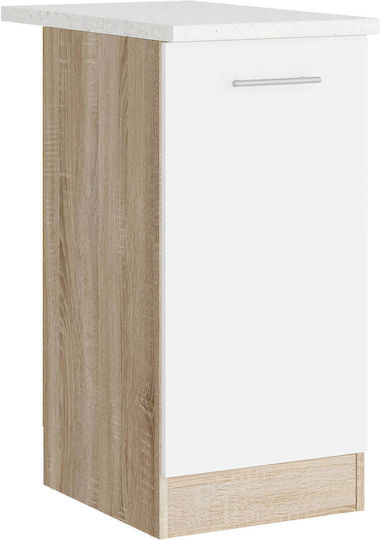 Floor Cabinet with Countertop Sonoma Oak, White 40x46x85cm