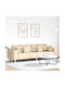 Vier Sitzer Sofa Creme 250x77x76cm