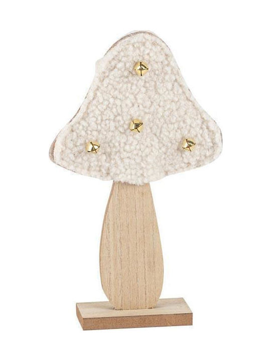 Beauty Home Christmas Wooden Figure Mushroom White Height 22cm