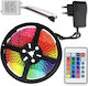 Ταινία LED 12V RGB Φως Τύπου SMD5050 με Τροφοδοτικό & Τηλεχειριστήριο