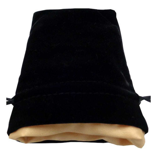 Fanroll Dice Bag Velvet Black with Gold Satin