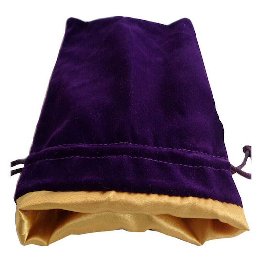 Fanroll Dice Bag Velvet Purple Gold Satin Small