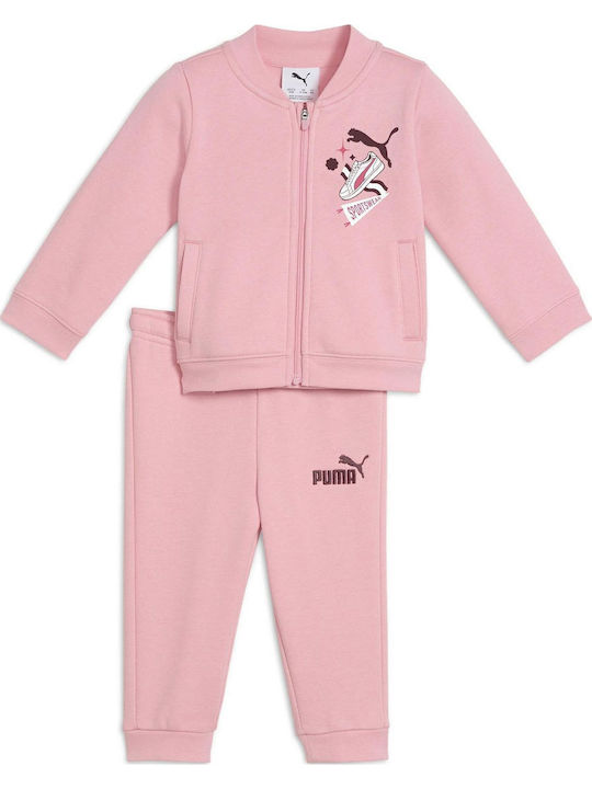 PUMA Kids Sweatpants Set Pink 2pcs Minicats