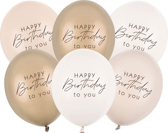 Set of 6 Balloons Latex Gold To You
