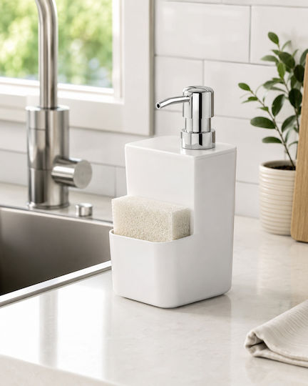 Kinvara Spender Küche Kunststoff mit Schwammhalter Weiß 650ml Kinvara Spender Küche Kunststoff mit Schwammhalter Weiß 650ml