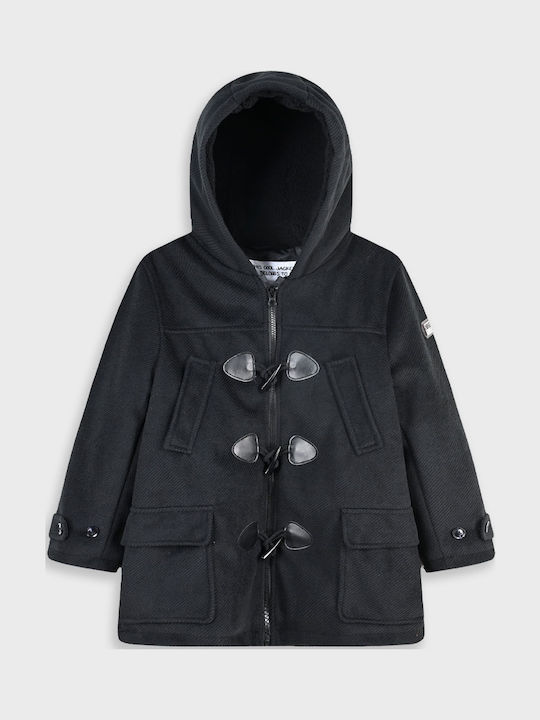 Energiers Kids Montgomery Coat Short Hooded Black
