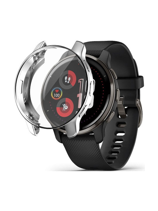 Θήκη Σιλικόνης σε Ασημί χρώμα για Garmin Venu 2 Plus