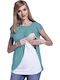 Mint White Short Sleeve Maternity Nursing Top Queen Mother