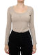 Guess Colette Long Sleeve Bodysuit Women's Bodysuit Beige V4yp07j1314