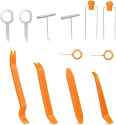 Set De 12 Piese Instrumente De Îndepărtare Radio Auto Demontare Interior Mașină Metal Plastic Portocaliu