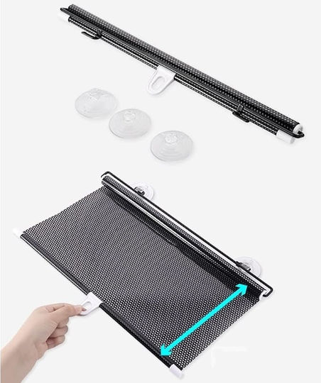 Universell Ausziehbarer Auto-Sonnenschutz Rollentyp Faltbar Uv-Schutz Windschutzscheibe Seitenscheibe Kompatibel Mit Den Meisten Autos 68 X 125cm