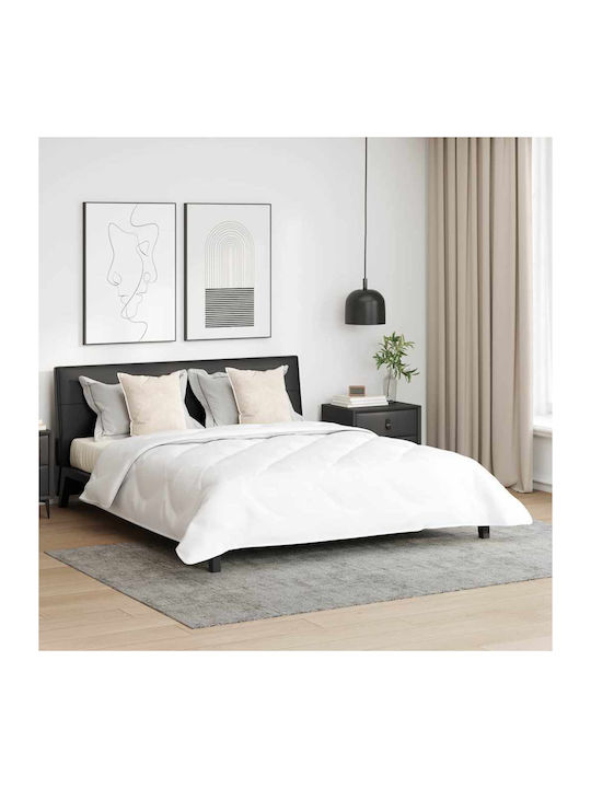 vidaXL Duvet Set Queen with Microfiber Filling 240x220cm White 3pcs