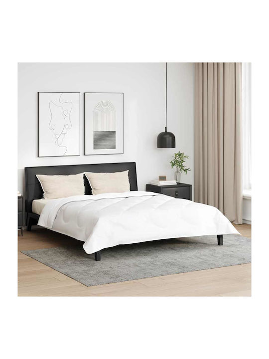 vidaXL Задайте Одеяло Кинг сайз 260x220см. Бял