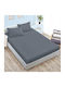 Pucioasa Set Cearșaf cu 2 Fețe de pernă Super dublu cu Elastic 160x200cm. Antracit 3buc