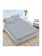 Pucioasa Set Cearșaf cu 2 Fețe de pernă Super dublu cu Elastic 160x200cm. Gri 3buc
