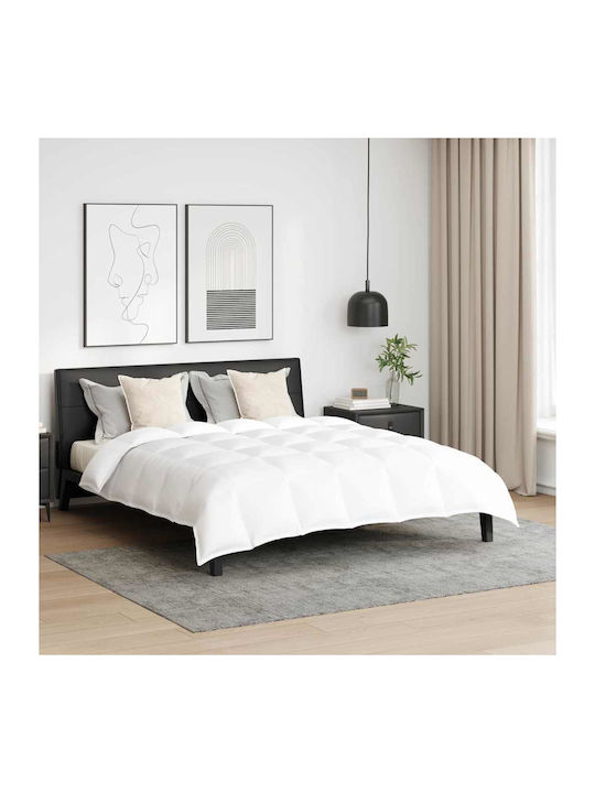 vidaXL Bettdecken-Set Großes Doppelbett mit Microfiber-Füllung 240x200cm White 3Stück