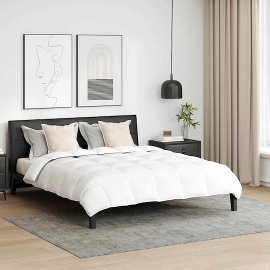 vidaXL Duvet Set Queen with Microfiber Filling 220x260cm White 3pcs