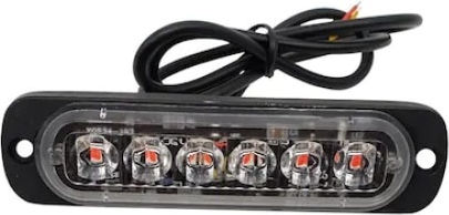 Car Stroboscope 6 Led Yellow Warning Lights Platform Atv Tractor Jeep 12w Power